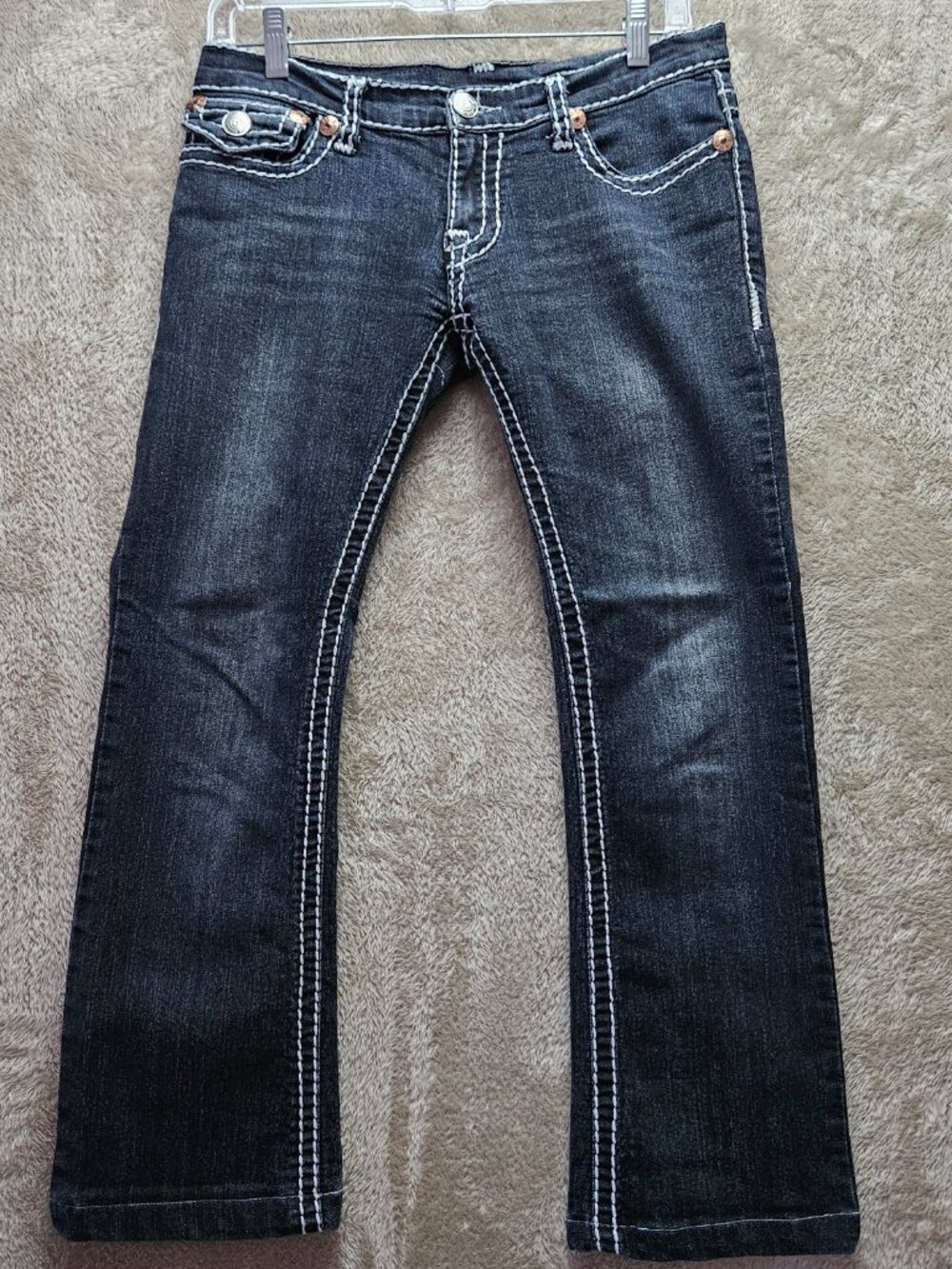 True Religion Billy Super T Jeans Made in USA Denim Signature Contrast Stitching - Picture 2 of 15